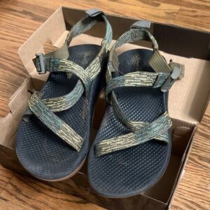 Chaco Kids Strappy Sandals - Green and Black